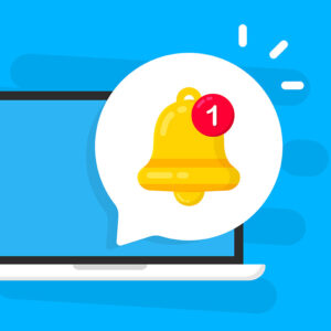 A bell with an alert icon to represent the new communication tools such as trigger notifications in the new release.